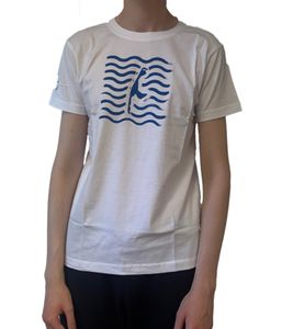 Camisa de algodón SYLT verde para mujer y hombre con estampado de olas y gráfico de Sylt 0100-007 Blanco