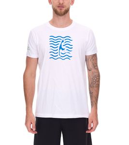 green SYLT Herren Baumwoll-Shirt mit Wellenoptik und Sylt Grafik 0100-007 Weiß