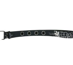 Cintura MISFITS Punk Band da uomo e da donna con scritte e borchie, cintura casual BT105931MIS3 Nero/Bianco