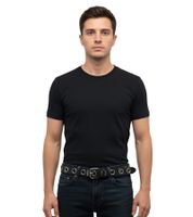 MISFITS Punk Band Belt for Men and Women with Lettering and Studs, Casual Belt BT105931MIS3 Black/White