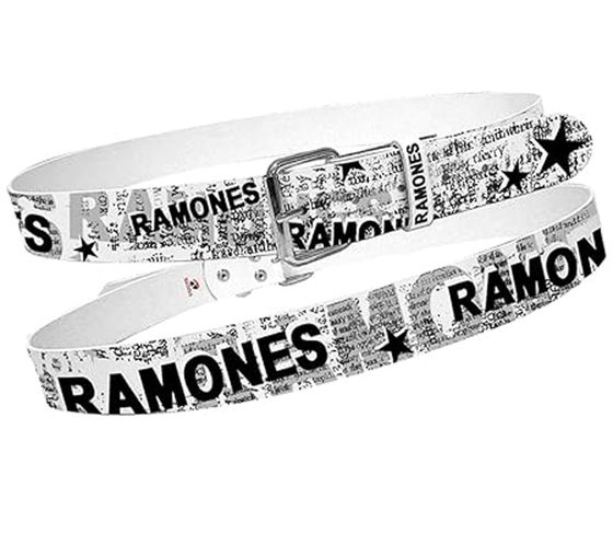 RAMONES Gürtel für Damen und Herren 110m im Zeitungsdruck BT106126RAM4 Weiß
