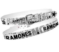 Ceinture RAMONES pour femme et homme, 110 cm, imprimé journal, BT106126RAM4, blanche