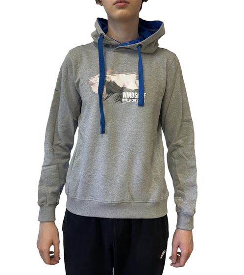 green SYLT "WINDSURF WORLD CUP SYLT " Baumwoll-Hoodie Langarm für Damen und Herren mit Prints 0100-010 Grau