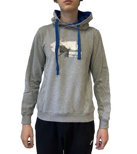 green SYLT "WINDSURF WORLD CUP SYLT " Baumwoll-Hoodie Langarm für Damen und Herren mit Prints 0100-010 Grau