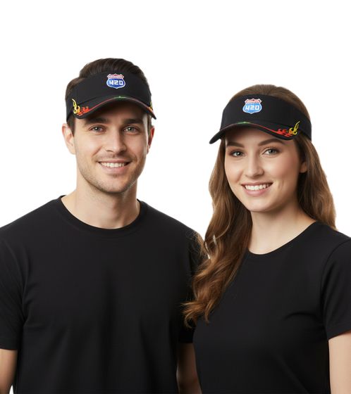 Cappellino con visiera unisex HIGHWAY 430, elegante berretto in cotone con visiera parasole, 7241GUY, nero