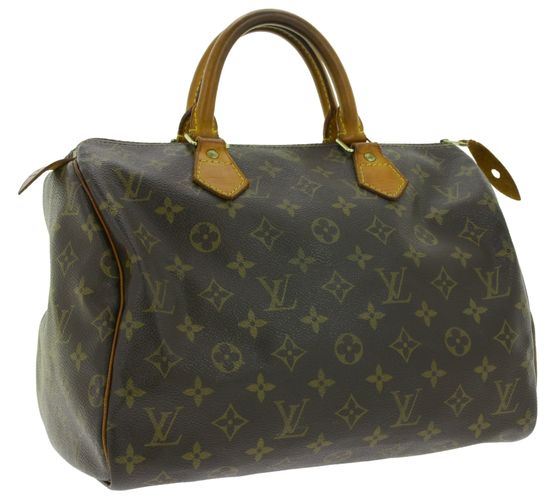 LOUIS VUITTON Vintage Speedy 30 Monogram Damen Echtleder Handtasche Braun