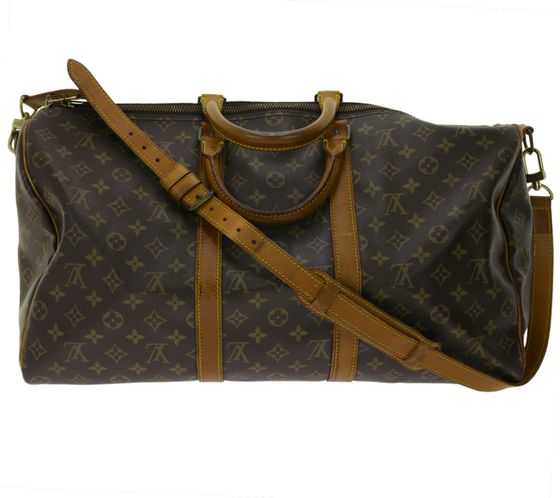 LOUIS VUITTON Vintage Keepall 50 mit Schulterriemen Monogram Echtleder Umhängetasche Braun