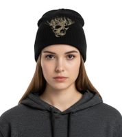 Bonnet Pike, bonnet confortable en tricot double épaisseur, bonnet élégant, article de supporter KC112589PIK, Noir