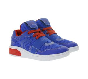 GEOX RESPIRA children's everyday sneakers with breathable sole. Leisure shoes for boys and girls. J927QB 01454 C0833 Blue/Red