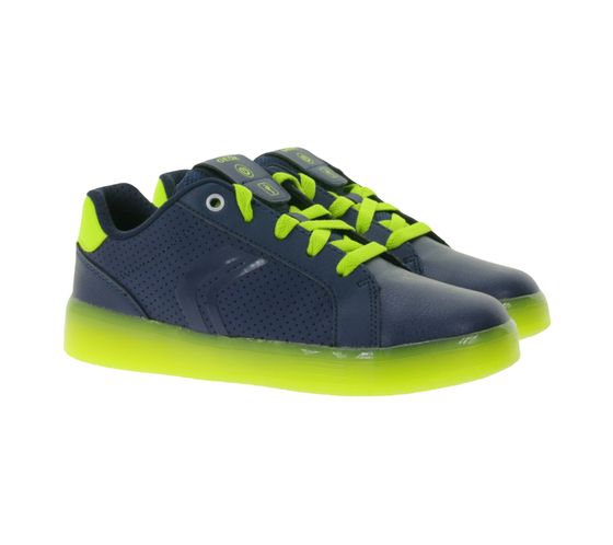 GEOX RESPIRA Kommodor Kids' Everyday Sneakers with Breathable Sole, Casual Shoes for Boys and Girls J745PB 0BCBU C0749 Blue/Yellow