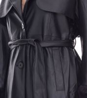 Manteau en similicuir durable pour femme avec col en fausse fourrure, veste en similicuir, manteau d'automne 959571 Noir