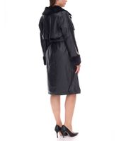 Manteau en similicuir durable pour femme avec col en fausse fourrure, veste en similicuir, manteau d'automne 959571 Noir