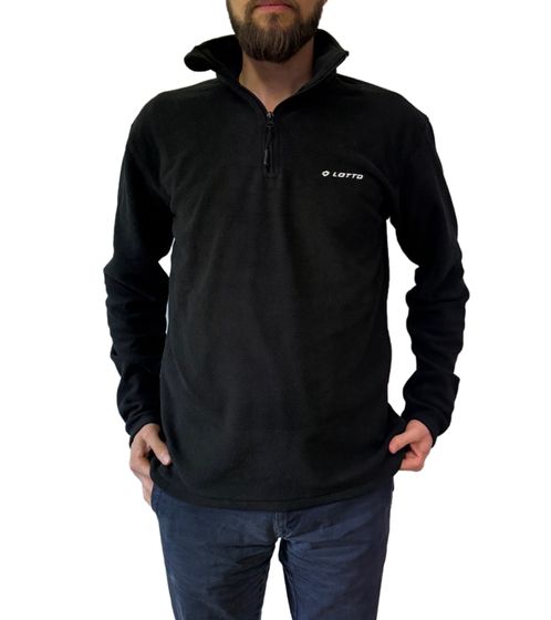 Pull d'entraînement en polaire LOTTO pour homme avec fermeture éclair Sweat-Zipper MPFX1000NET Noir