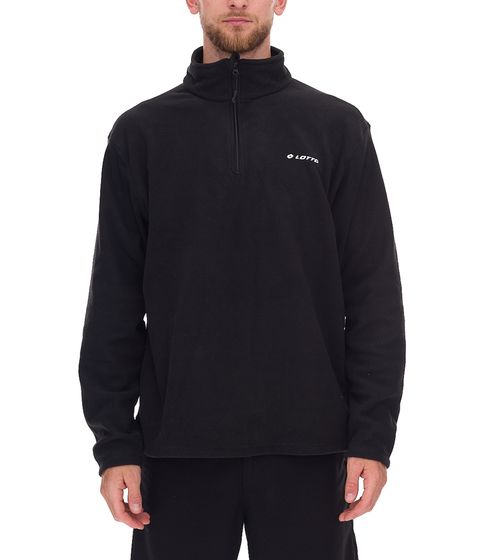 Pull d'entraînement en polaire LOTTO pour homme avec fermeture éclair Sweat-Zipper MPFX1000NET Noir