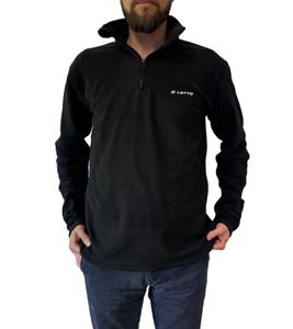 LOTTO Herren Fleece-Sweater Trainings-Pullover mit Reißverschluss Sweat-Zipper MPFX1000NET Schwarz