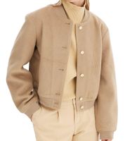 nachhaltiger Damen Blouson Bomber-Jacke mit Stehkragen Übergangs-Jacke 978057 Beige