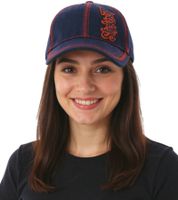 Gorra de béisbol unisex de Slipknot con el logo de la banda y costuras decorativas, gorra informal 3218SLP azul/roja