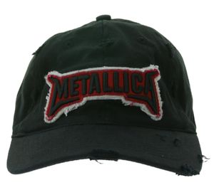 METALLICA Unisex Cap Baumwoll-Cap im Used Look mit gesticktem Logo Kopfbedeckung TC125114MET Schwarz