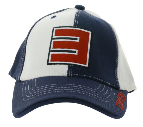 EMINEM Unisex Baumwoll-Cap mit Logo-Patch Color-Blocking Baseball-Cap 8207EM Rot/BlauWeiß
