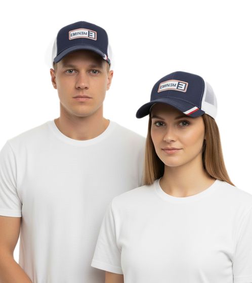 Gorra unisex de algodón con parche del logo de EMINEM, gorra de béisbol con bloques de color, 8207EM Rojo/Azul/Blanco