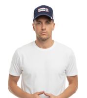 Gorra unisex de algodón con parche del logo de EMINEM, gorra de béisbol con bloques de color, 8207EM Rojo/Azul/Blanco