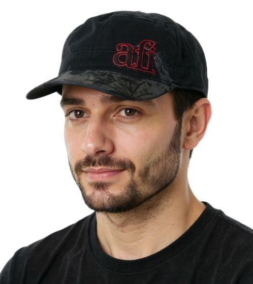Cappellino in cotone da uomo e da donna con scritta "Hardcore Punk Rock Band AFI - A Fire Inside", taglio militare, FC107691AFI, nero