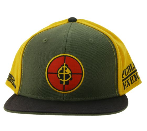 PUBLIC ENEMY Unisex Flatrim-Cap mit Logo-Stickerei Baseball-Cap TC109818PE Grün/Schwarz/Orange
