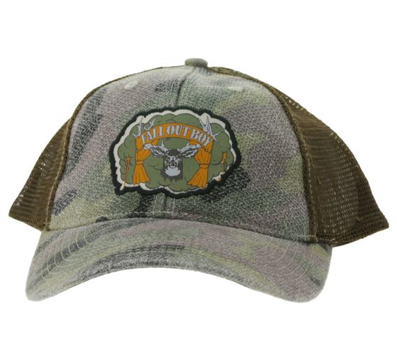 FALL OUT BOY alternative Rockband Baseball-Cap mit Logo Stickerei Trucker-Cap Camouflage TC104185FOB Grün/Braun