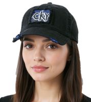 Cappellino unisex CAMP KILL YOURSELF, in cotone con effetto used, copricapo TC101767CKY, nero