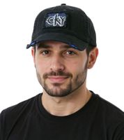 Cappellino unisex CAMP KILL YOURSELF, in cotone con effetto used, copricapo TC101767CKY, nero