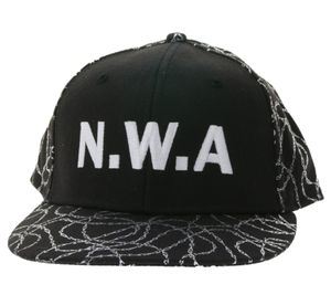 NIGGAZ WIT ATTITUDES Damen und Herren Hip Hop Cap Baumwoll-Cap Flat-Rim TC109821NWA Schwarz