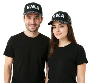 Gorra de hip hop NIGGAZ WIT ATTITUDES para mujer y hombre, de algodón, con aro plano, TC109821NWA, negra Gorra de hip hop NIGGAZ WIT ATTITUDES para mujer y hombre, de algodón, con aro plano, TC109821NWA, negra