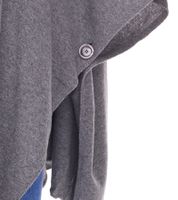Poncho en cachemire pour femme ZWILLINGSHERZ, cape et tunique à manches de haute qualité, 8029P Gris