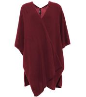 Poncho de cachemira ZWILLINGSHERZ para mujer, túnica tipo capa con mangas de alta calidad, 8029P Burdeos
