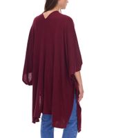 Poncho de cachemira ZWILLINGSHERZ para mujer, túnica tipo capa con mangas de alta calidad, 8029P Burdeos