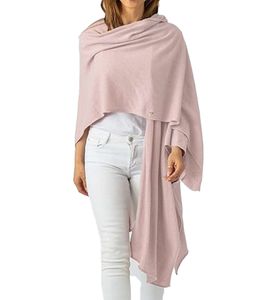 ZWILLINGSHERZ Damen Poncho mit Kaschmir hochwertiges Cape Tunika mit Ärmeln 8029POO Rosa