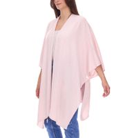 Poncho de cachemira ZWILLINGSHERZ para mujer, túnica tipo capa con mangas de alta calidad, color rosa 8029