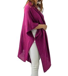 ZWILLINGSHERZ Damen Poncho mit Kaschmir hochwertiges Cape Tunika mit Ärmeln 8029P/23 Pink