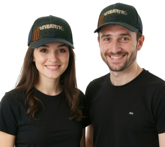UNEARTH Metalcore-Band Baumwoll-Cap mit Logo-Stickerei Damen und Herren Fan-Artikel TC109217UNR Schwarz