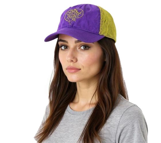 Pussycat Dolls Unisex Trucker-Cap Baseball-Cap mit atmungsaktiven Mesh-Einsatz Baumwoll-Cap Fan-Mütze TC110470PCD Lila/Gold