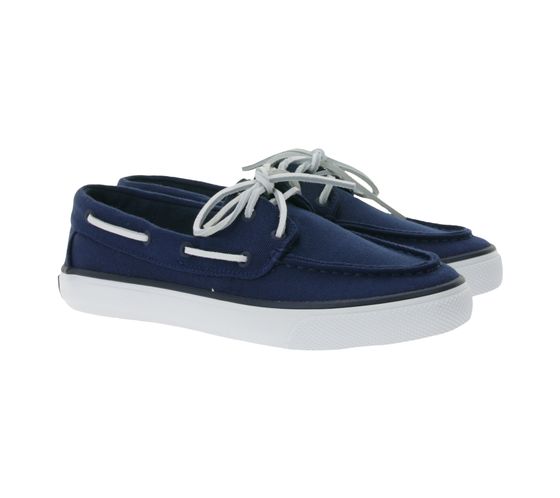 Chaussures bateau SPERRY Bahama 2.0 en toile, chaussures décontractées durables pour femme avec semelle à mémoire de forme, STS88706 Bleu marine