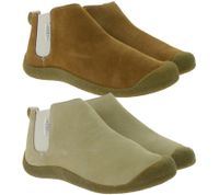 KEEN Mosey Chelsea Damen Stiefelette Echtleder Schlupf-Schuhe mit Wechselfußbett in Braun oder Beige