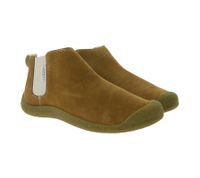 KEEN Mosey Chelsea Damen Stiefelette Echtleder Schlupf-Schuhe mit Wechselfußbett in Braun oder Beige