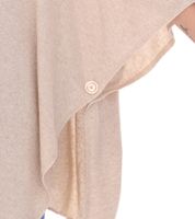 Poncho ZWILLINGSHERZ para mujer con cachemira, túnica tipo capa de alta calidad con mangas 8029P en rosa, rojo, beige, gris y azul