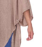 Poncho ZWILLINGSHERZ para mujer con cachemira, túnica tipo capa de alta calidad con mangas 8029P en rosa, rojo, beige, gris y azul