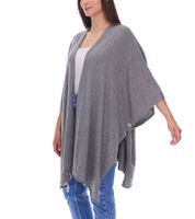 Poncho ZWILLINGSHERZ para mujer con cachemira, túnica tipo capa de alta calidad con mangas 8029P en rosa, rojo, beige, gris y azul