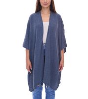 Poncho ZWILLINGSHERZ para mujer con cachemira, túnica tipo capa de alta calidad con mangas 8029P en rosa, rojo, beige, gris y azul