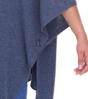 Poncho ZWILLINGSHERZ para mujer con cachemira, túnica tipo capa de alta calidad con mangas 8029P en rosa, rojo, beige, gris y azul