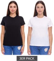 Lot de 3 t-shirts PUMA Blank Base pour femme, en coton durable, de sport et de fitness, 678258, noir ou blanc