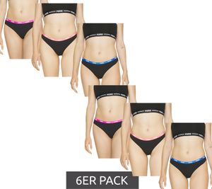 Confezione da 6 slip perizoma da donna PUMA, set intimo, slip in cotone, 701224757 001 Nero